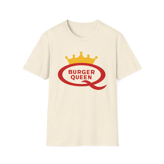 vintage defunct burger queen fast food logo tshirt