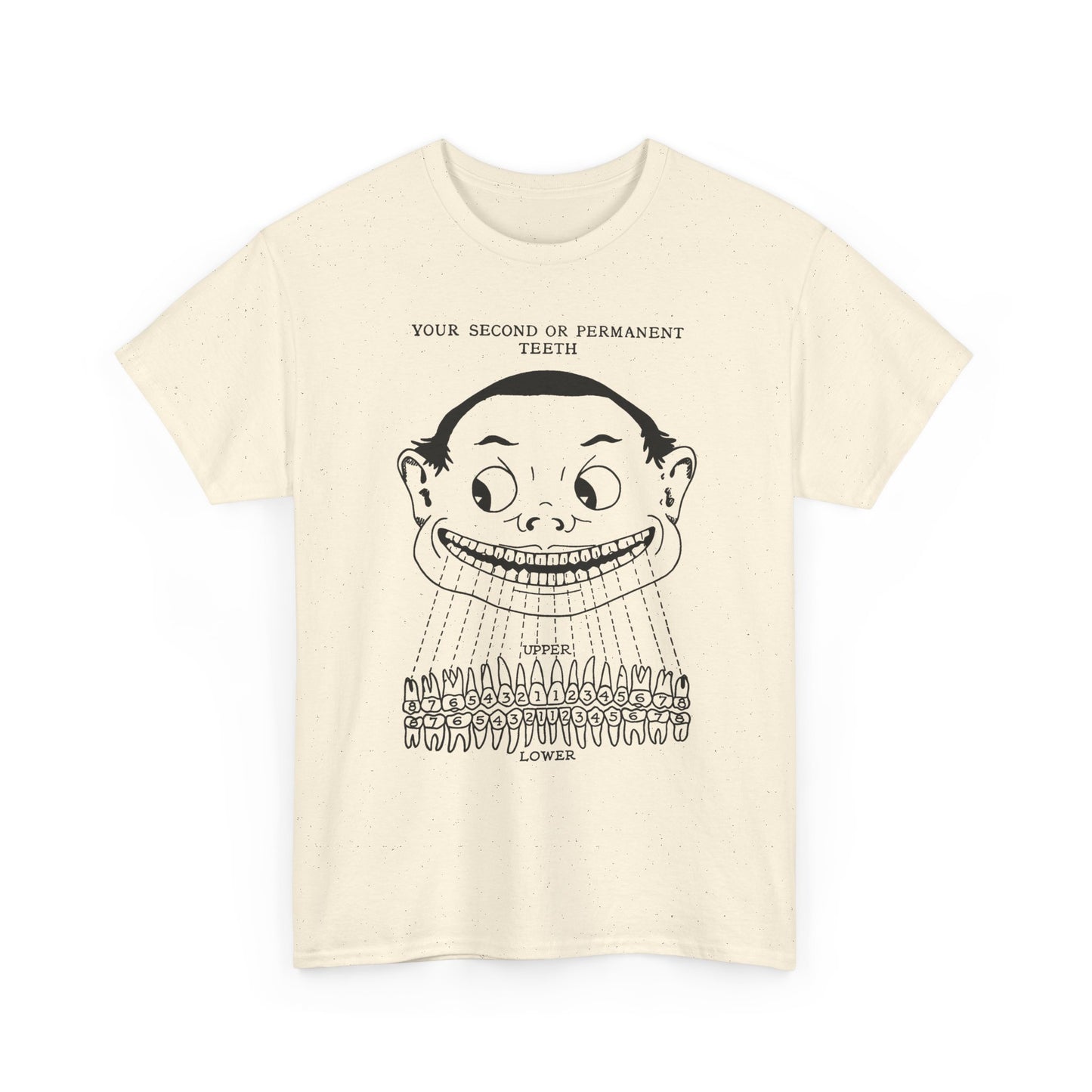 1918 illustration from child's book of teeth kid with teeth chart tshirt