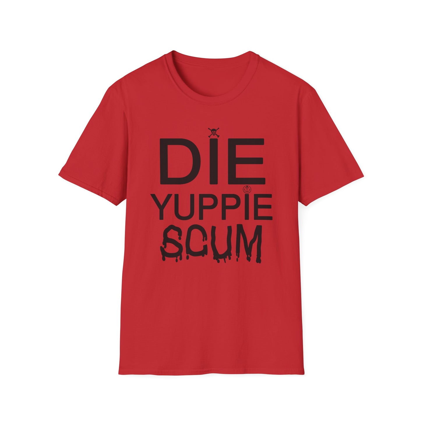 1980s NY inspired anti-gentrification message "die yuppie scum"! tshirt