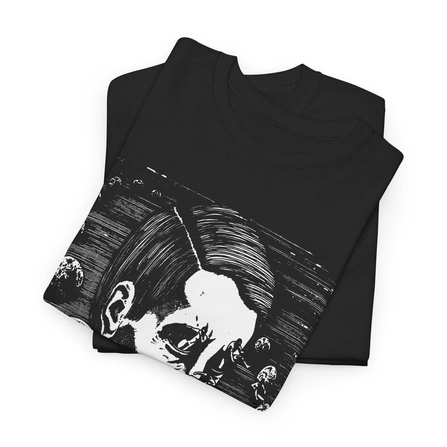 unknown sci fi illustration used in 1980 show poster for joy division reproduction tshirt