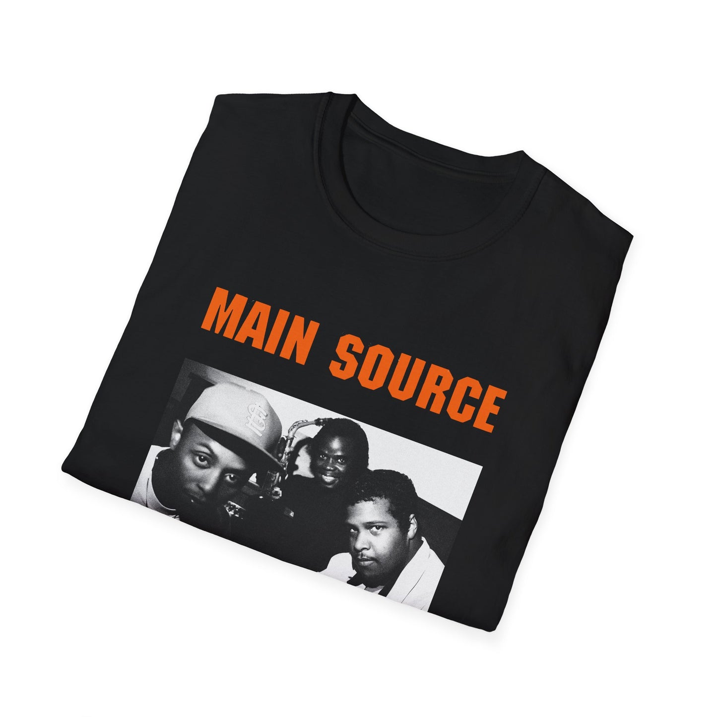 main source 90s hip hop legends photo on the couch tshirt