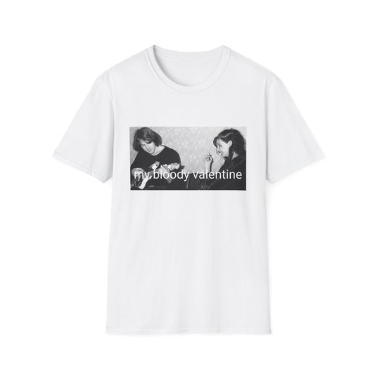 kevin shields and belinda butcher sitting on a couch tshirt
