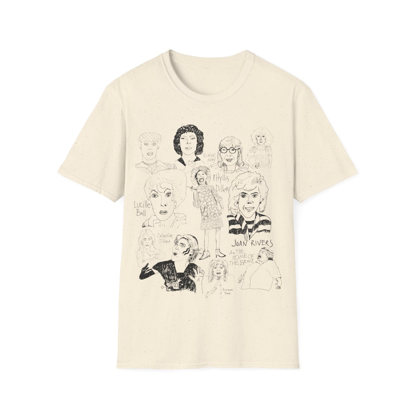 women of comedy, original collage drawing tshirt