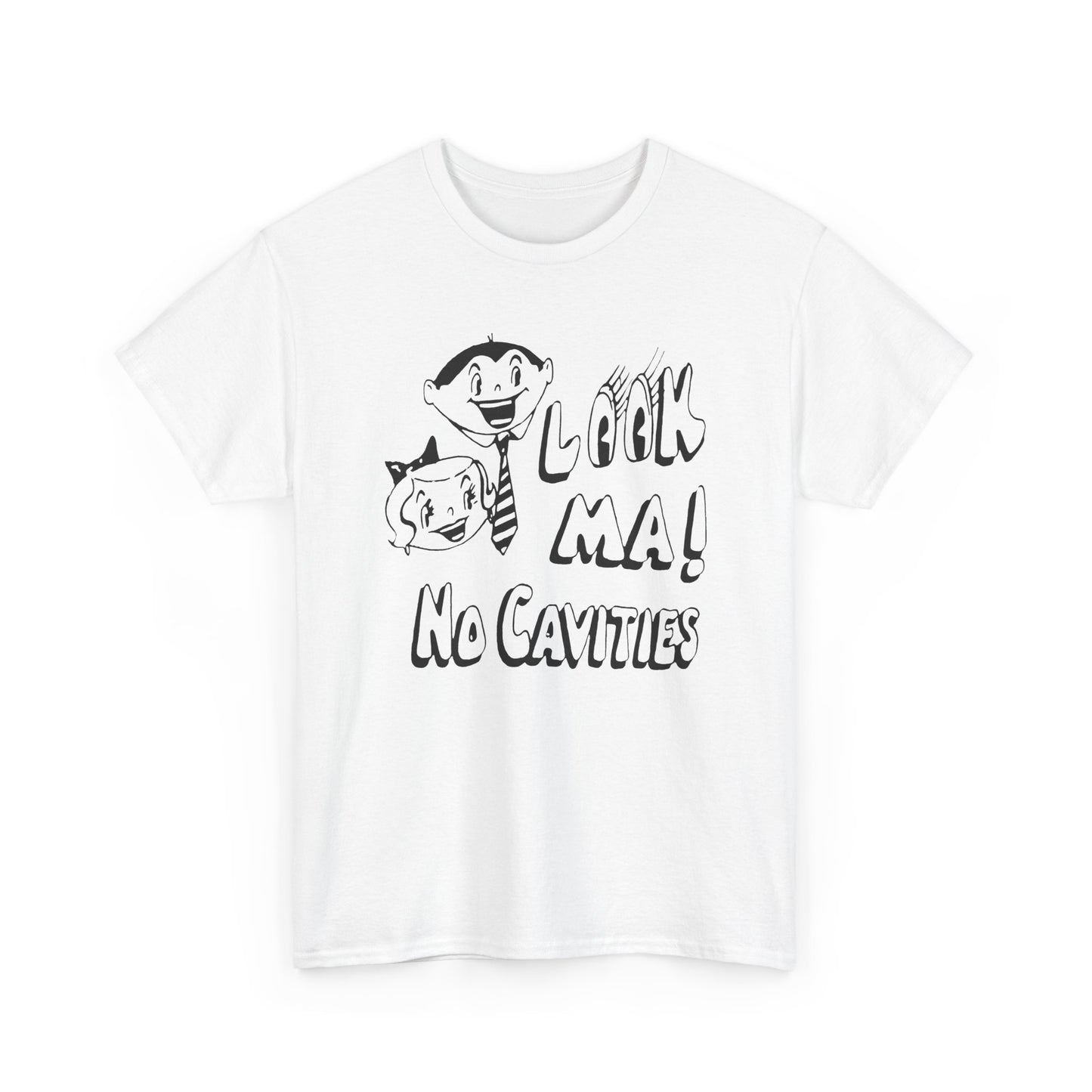 vintage look ma! no cavities reproduction tshirt