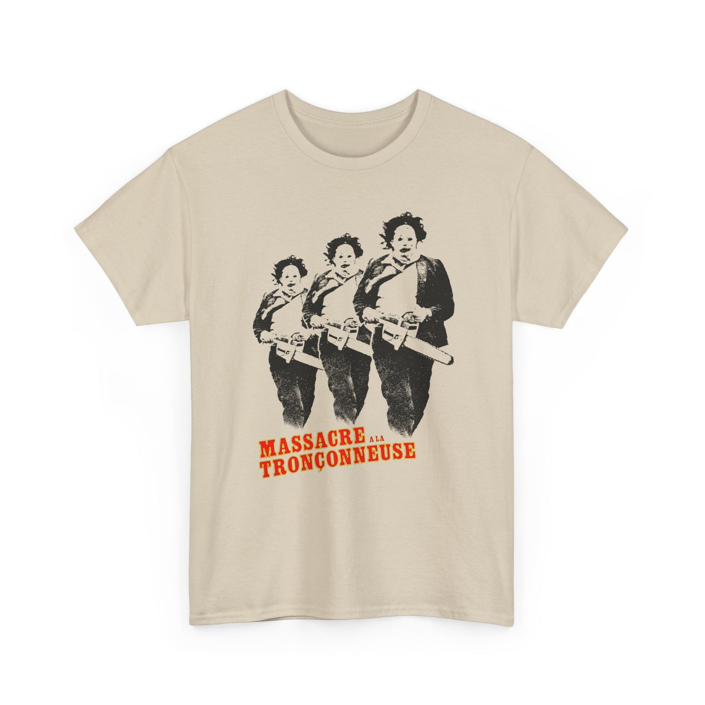 1974 the texas chainsaw massacre french film poster after 5 year ban in france tshirt