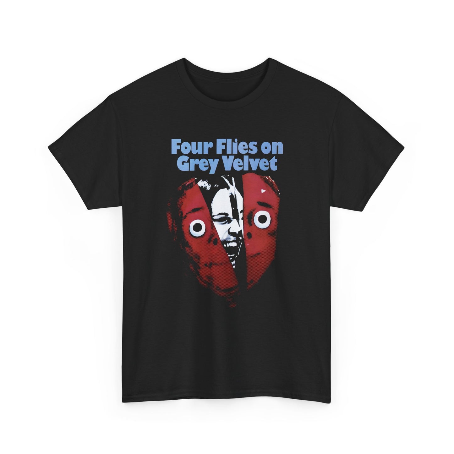 1971 dario argento's lost movie four flies on grey velvet movie poster custom edit tshirt