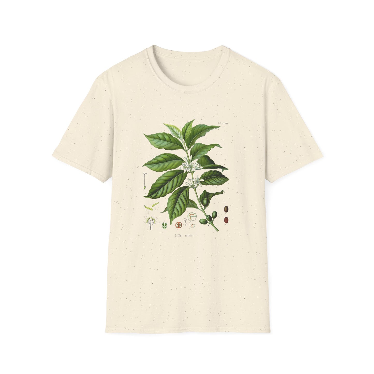 1887 botanical print from kohler's plants by hermann adolph kohler featuring coffea arabica tshirt