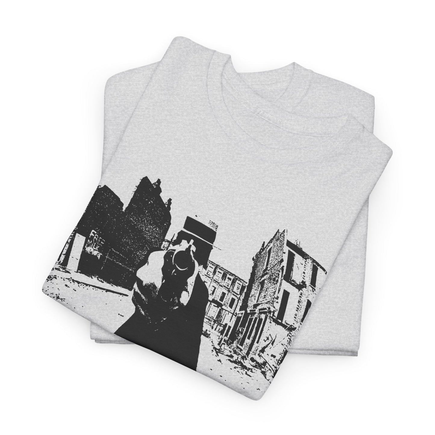 1960s counter culture magazine (friends) man with gun cover custom edit tshirt