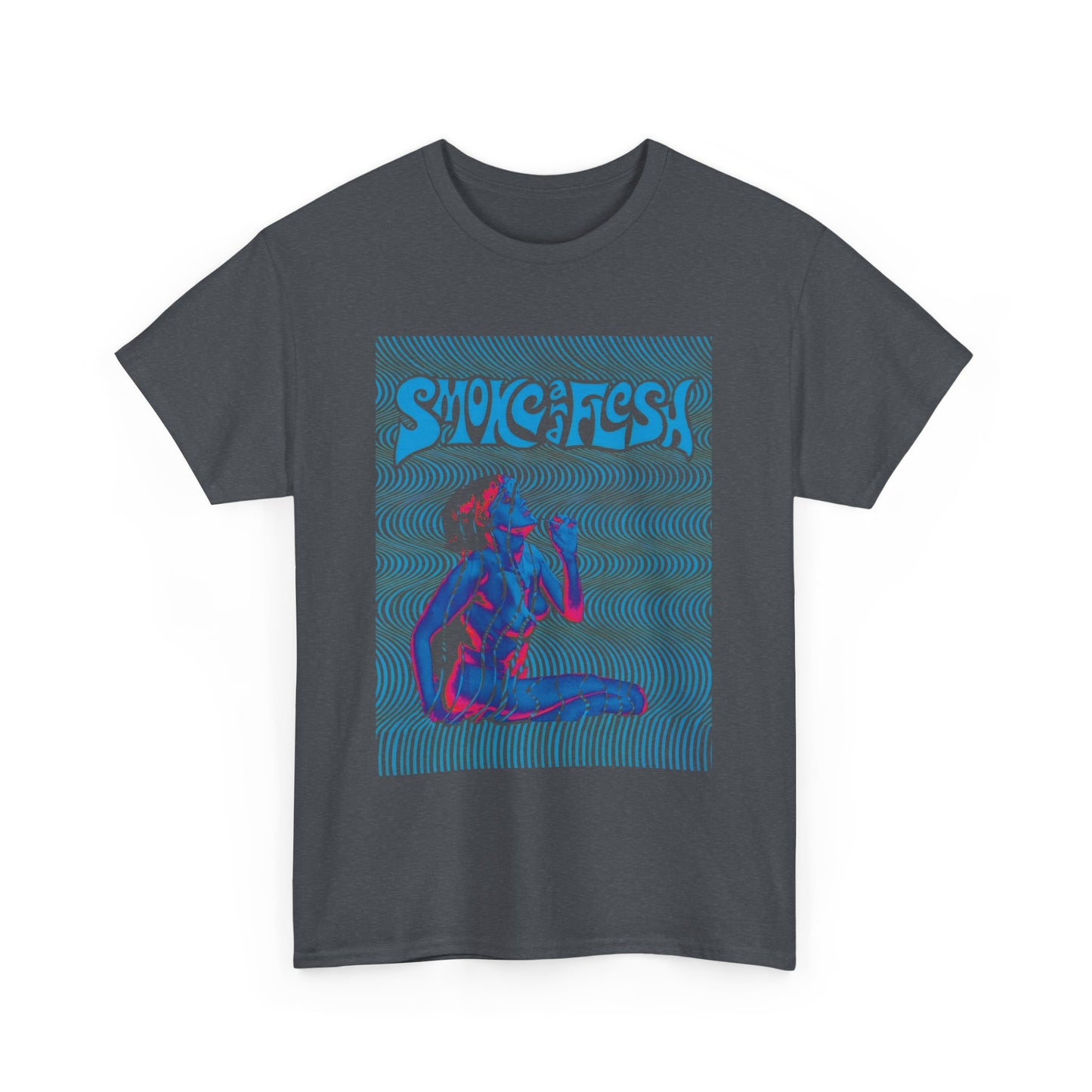 1960s psychedelic poster smoke and flesh reproduction tshirt