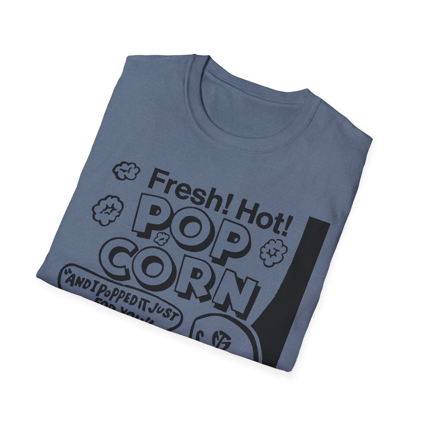 1940s popcorn box logo for martin theatres with a cute little popcorn mascot tshirt