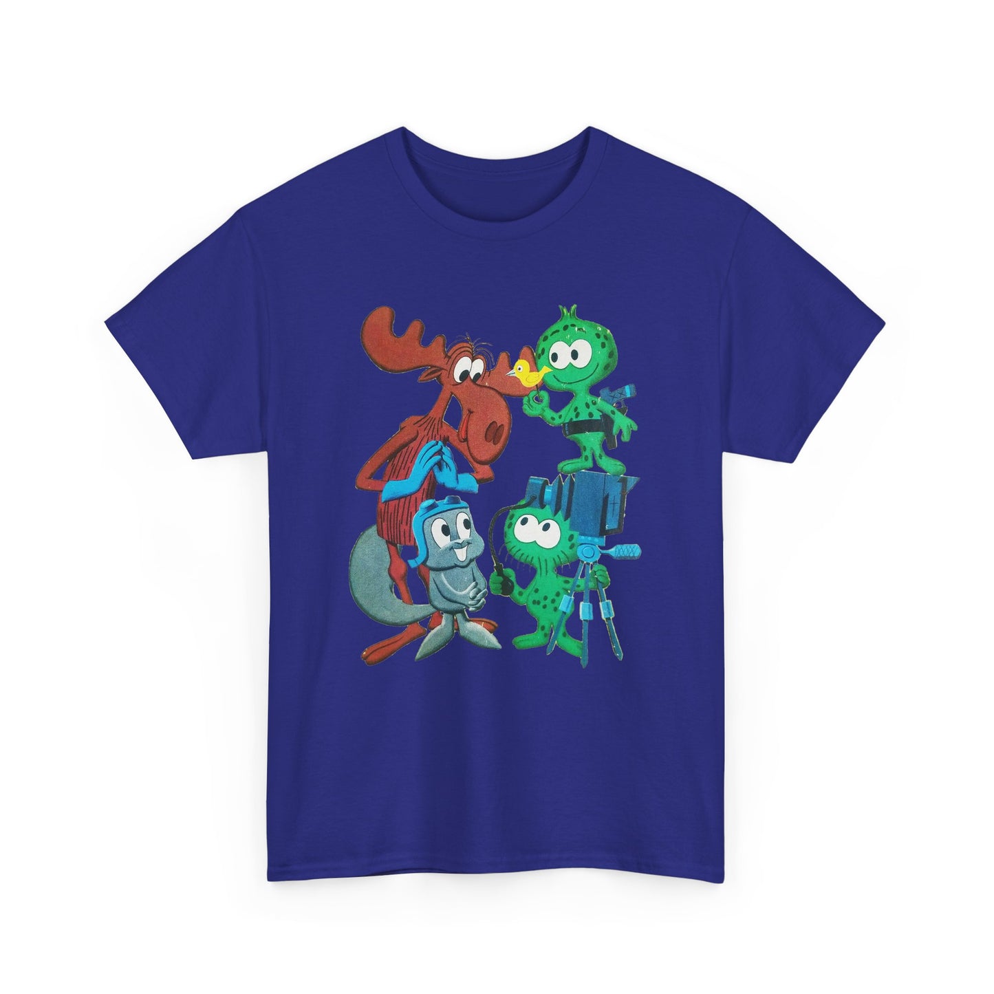 the rocky and bullwinkle show with gidney and cloyd reproduction tshirt