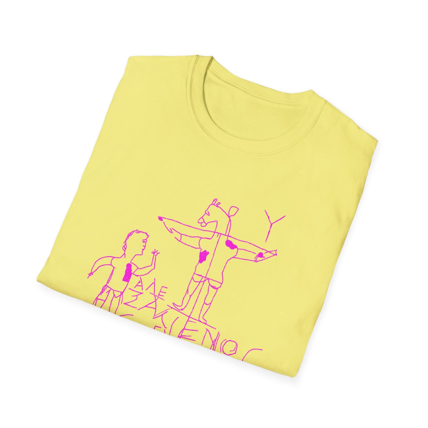 alexamenos graffito blasphemous young man worships donkey early graffiti 200 BC in pink tshirt