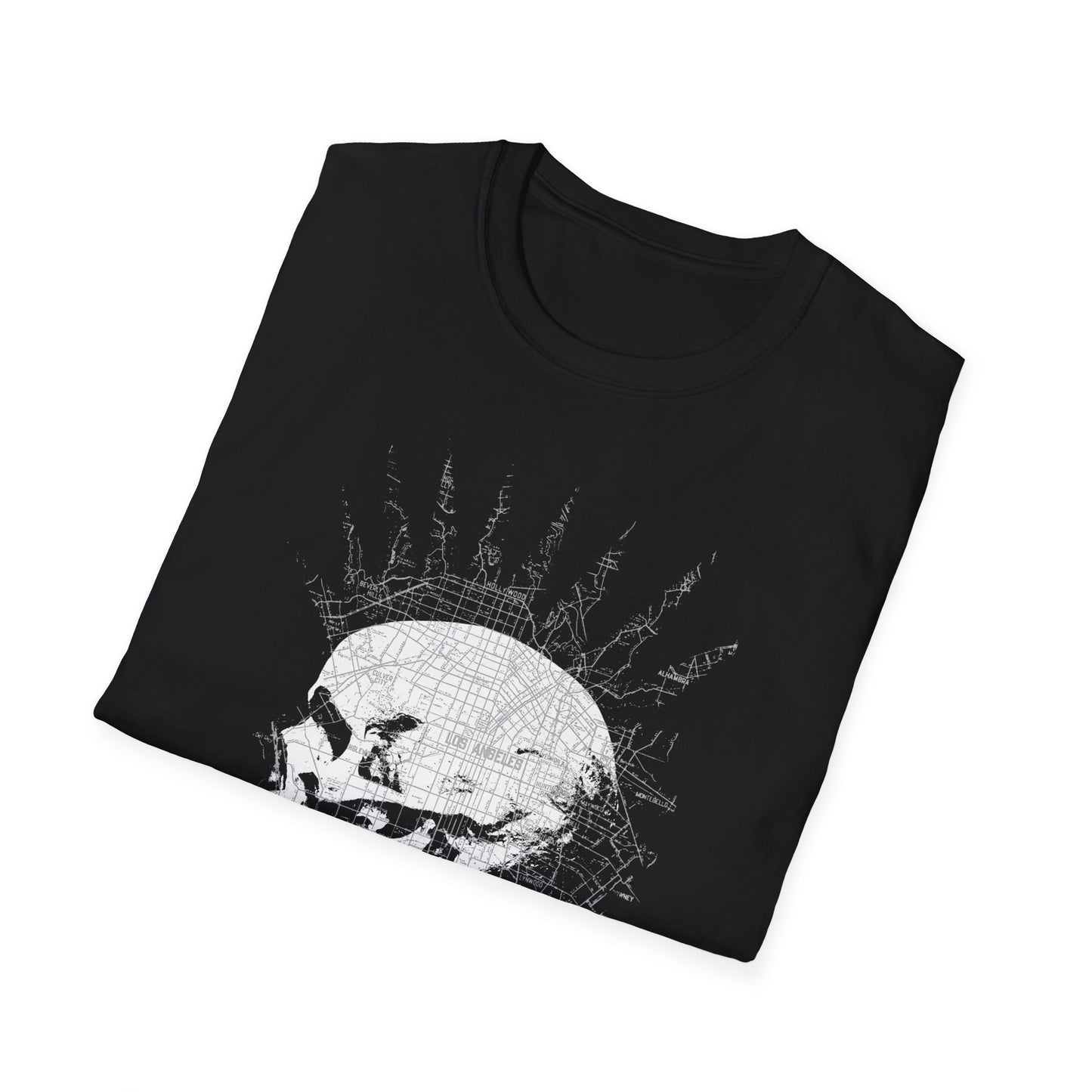 repo man skull punk in black and white tshirt