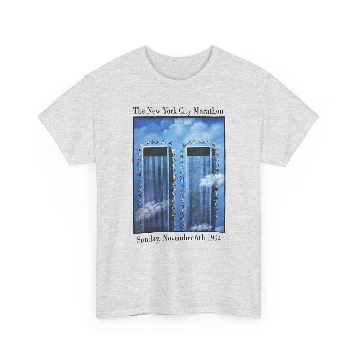 1994 new york city marathon world trade centers poster tshirt