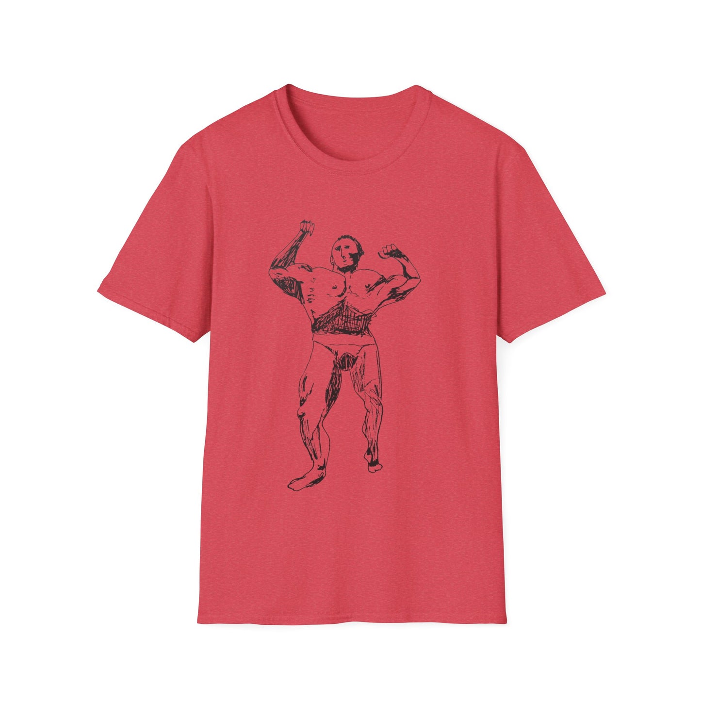 muscle man tshirt original drawing