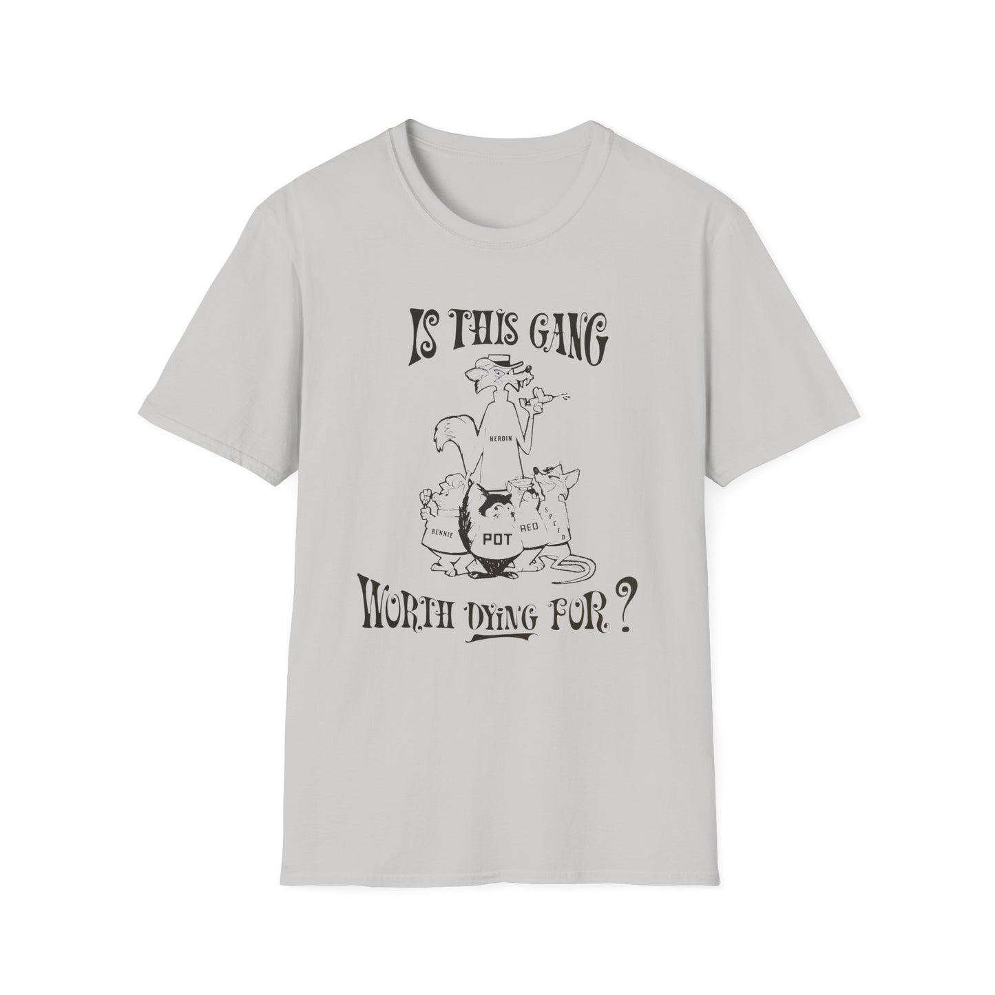 1960s/70s anti drug poster is this gang worth dying for? by smartset smarteen s.o.s tshirt