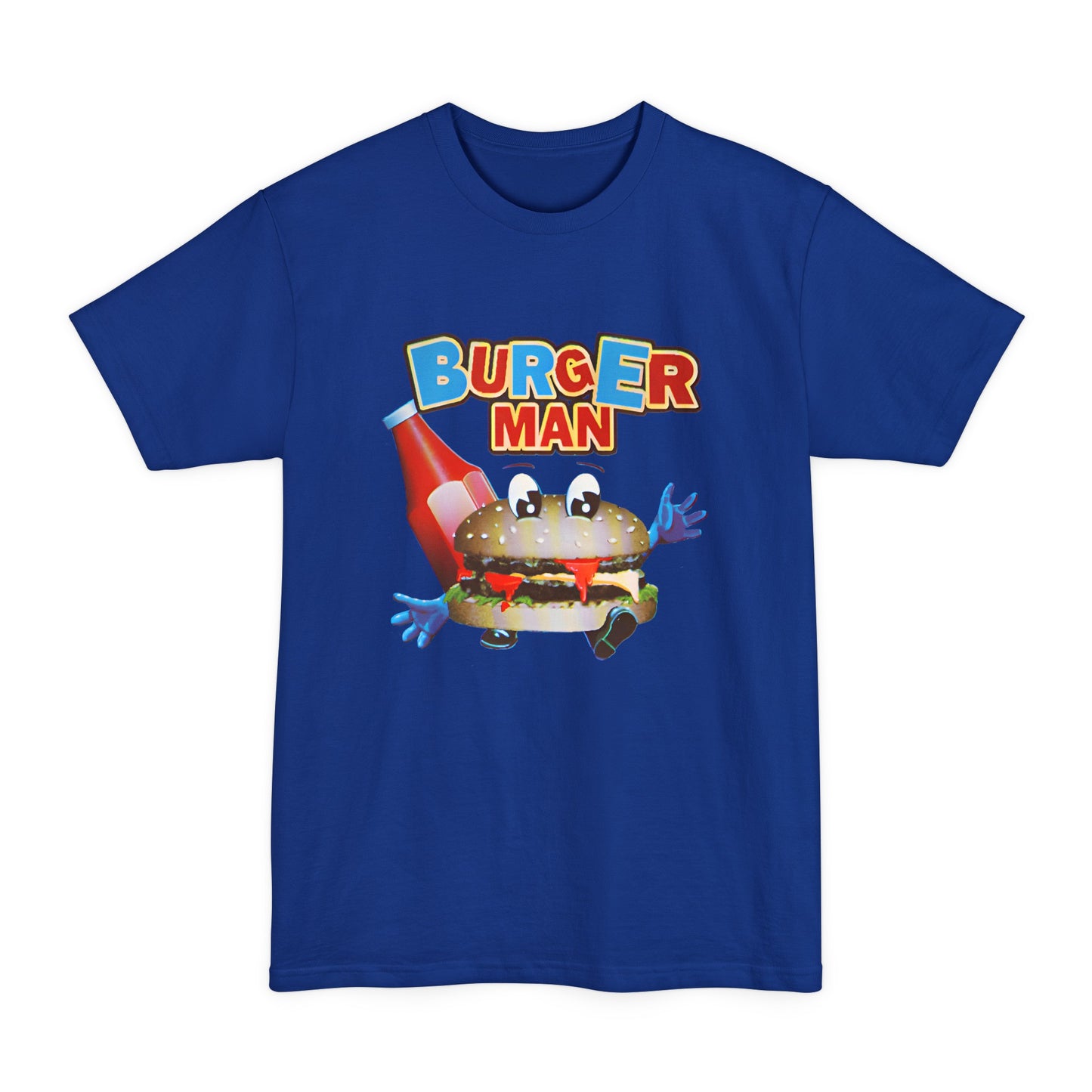 oversized old video game burger man reproduction unisex tall beefy tshirt