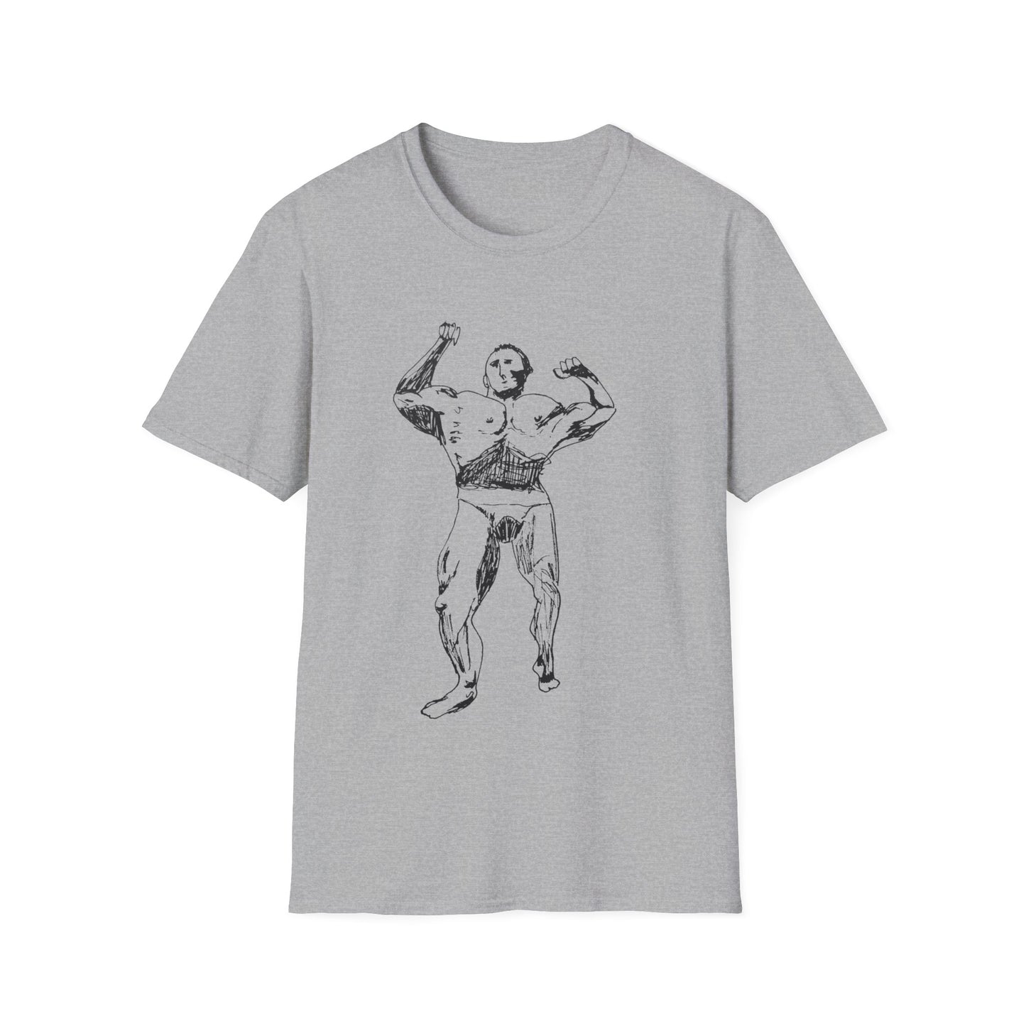 muscle man tshirt original drawing