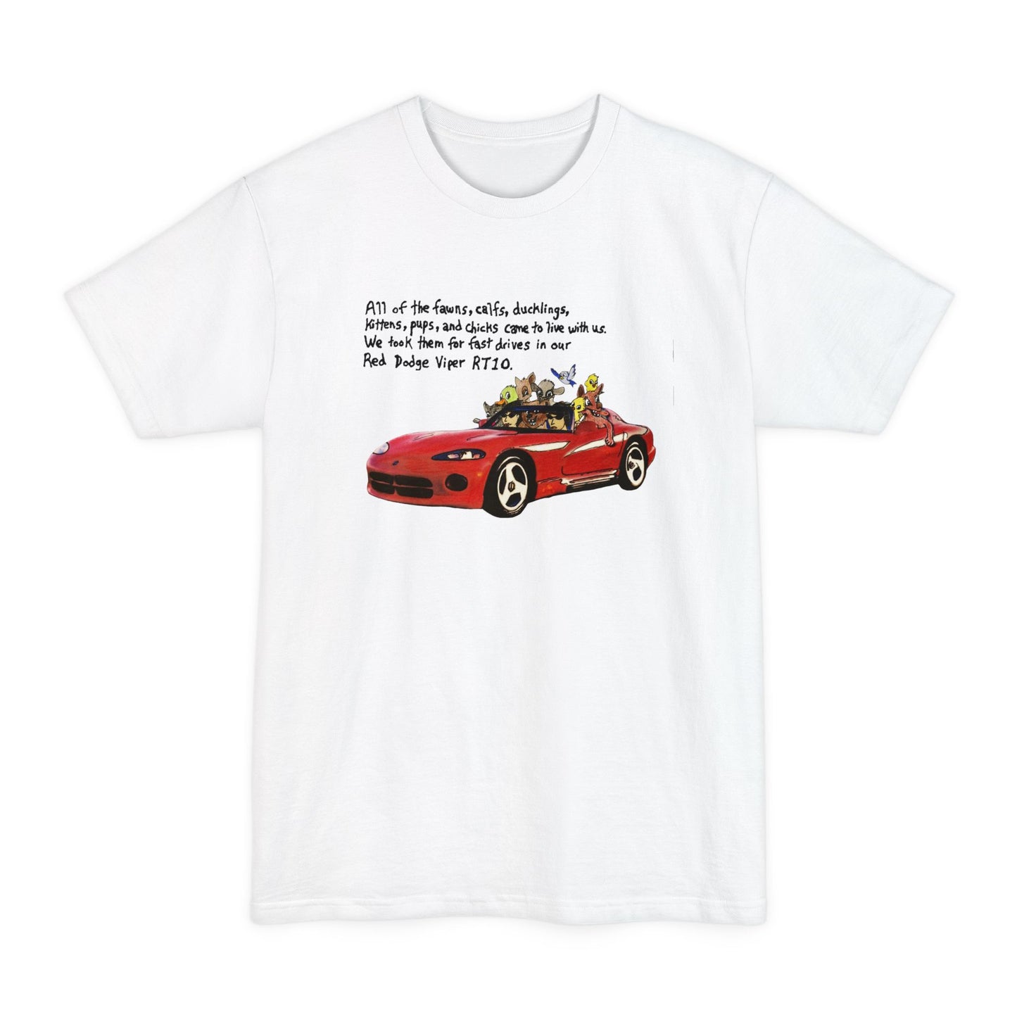 oversized dodge viper rt10 original drawing unisex tall beefy tshirt