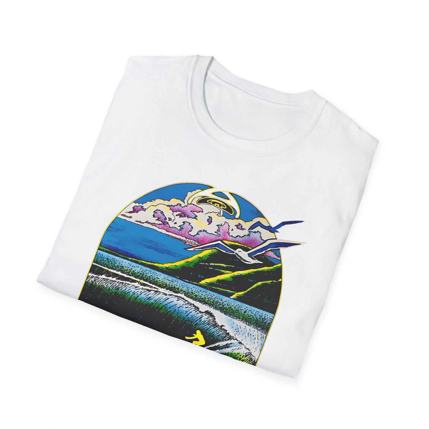 1976 surf rider psychedelic black light poster tshirt