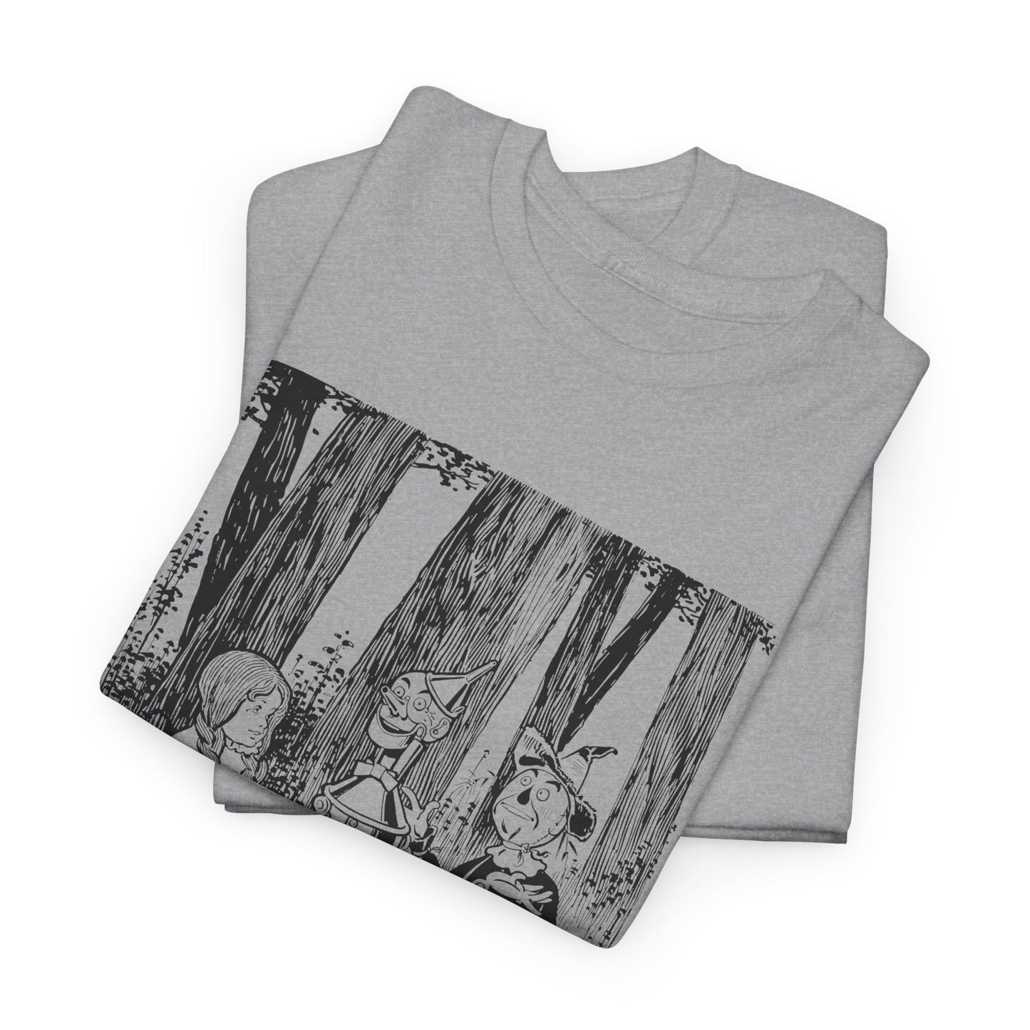 1900 w.w denslow's illustration for the wonderful wizard of oz dorothy and friends in forest tshirt