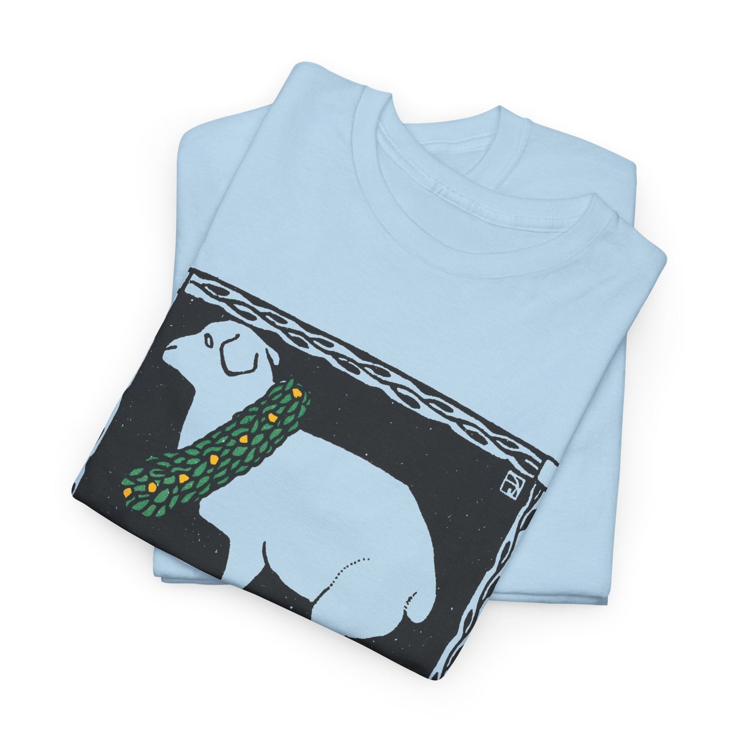 1909 josef von diveky happy easter (frohe ostern) color lithograph lamb reproduction tshirt