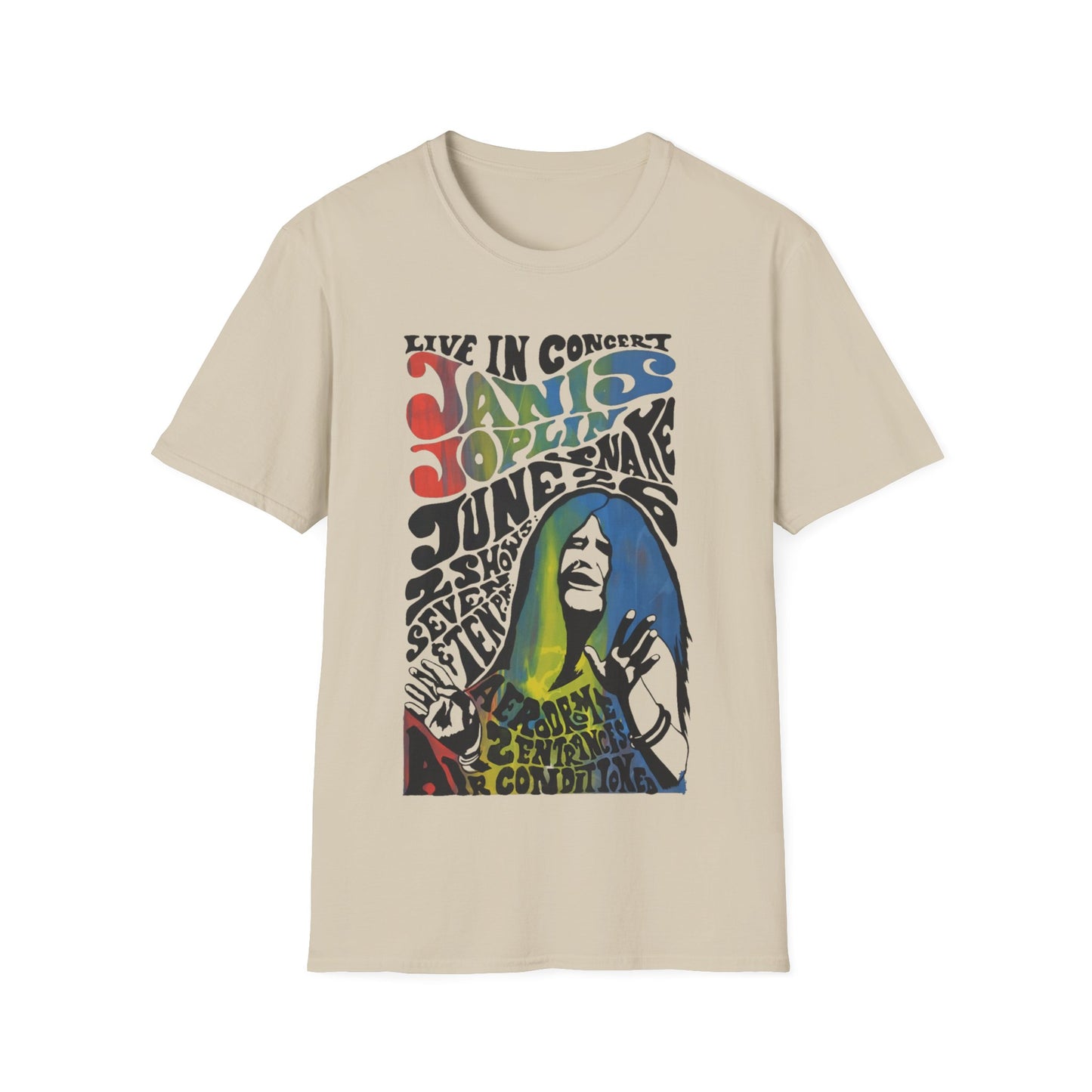 1968 janis joplin new york aerodrome concert poster tshirt