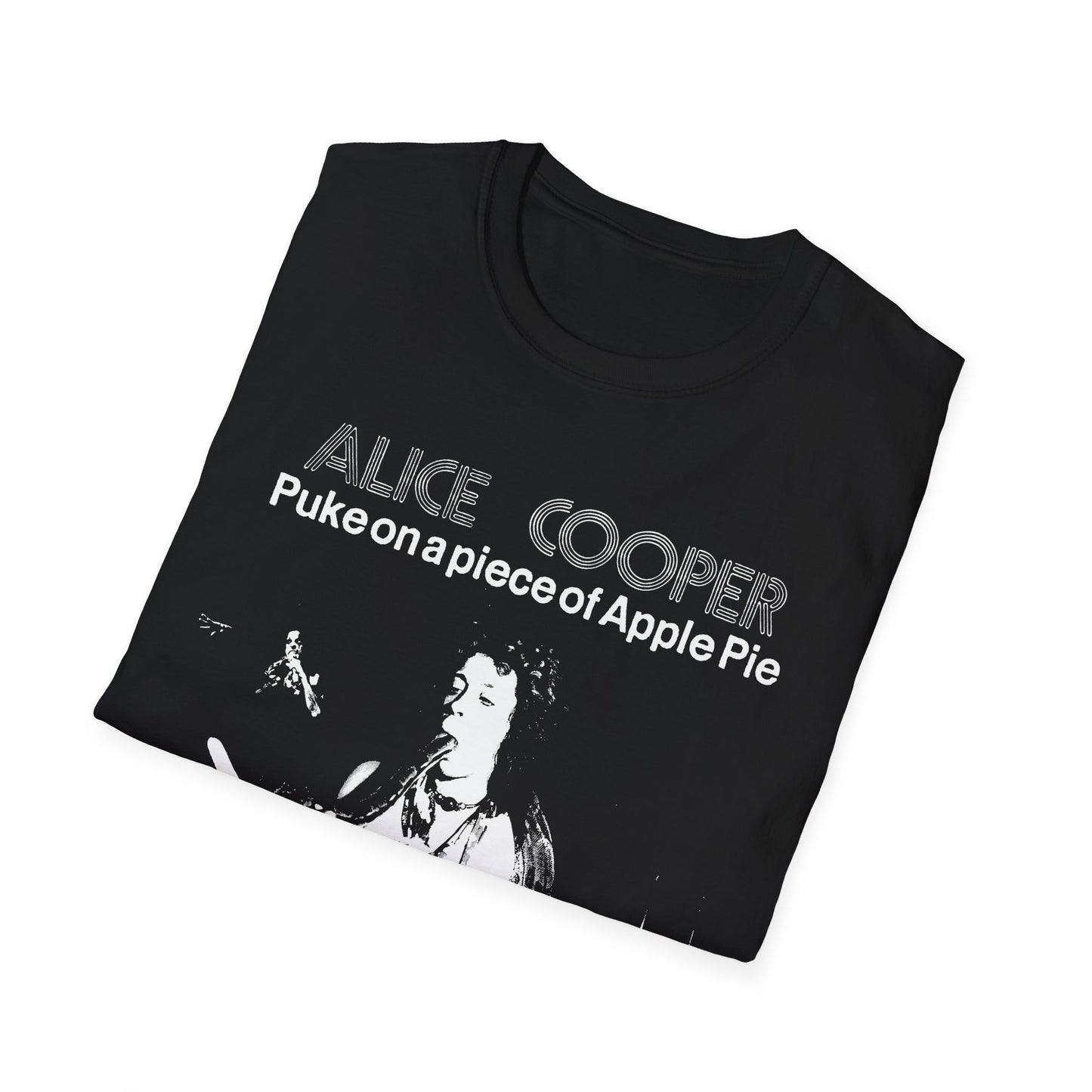 alice cooper puke on a piece of apple pie bootleg from detroit show 1971 tshirt