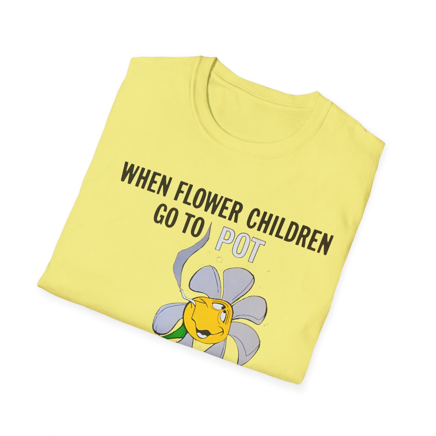 1960s/70s anti-drug poster tshirt "when flower children go to pot, they become blooming idiots?" by smartset smarteen s.o.s tshirt