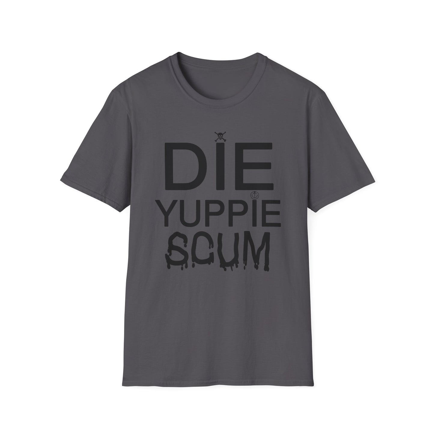 1980s NY inspired anti-gentrification message "die yuppie scum"! tshirt