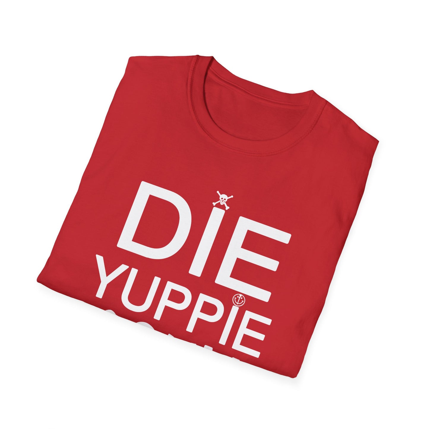 1980s new york inspired anti gentrification message die yuppie scum! tshirt