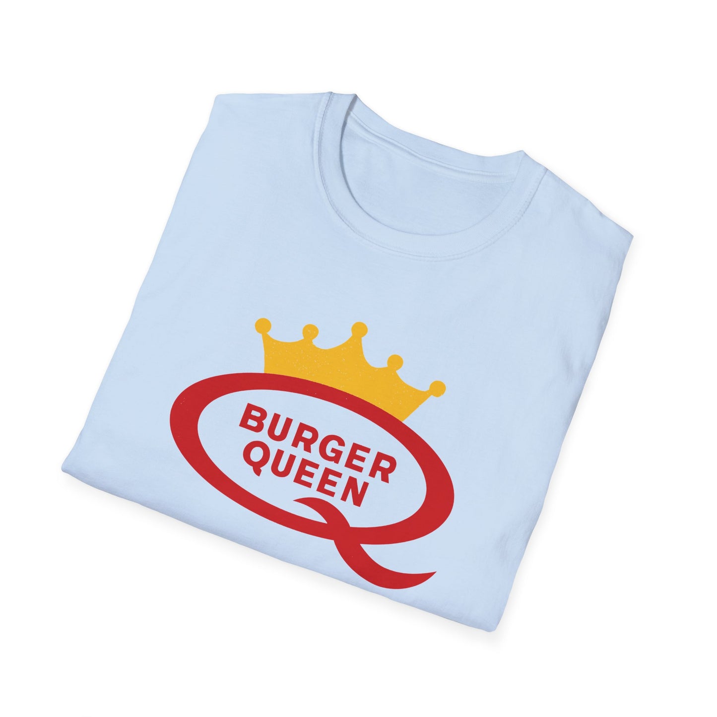 vintage defunct burger queen fast food logo tshirt