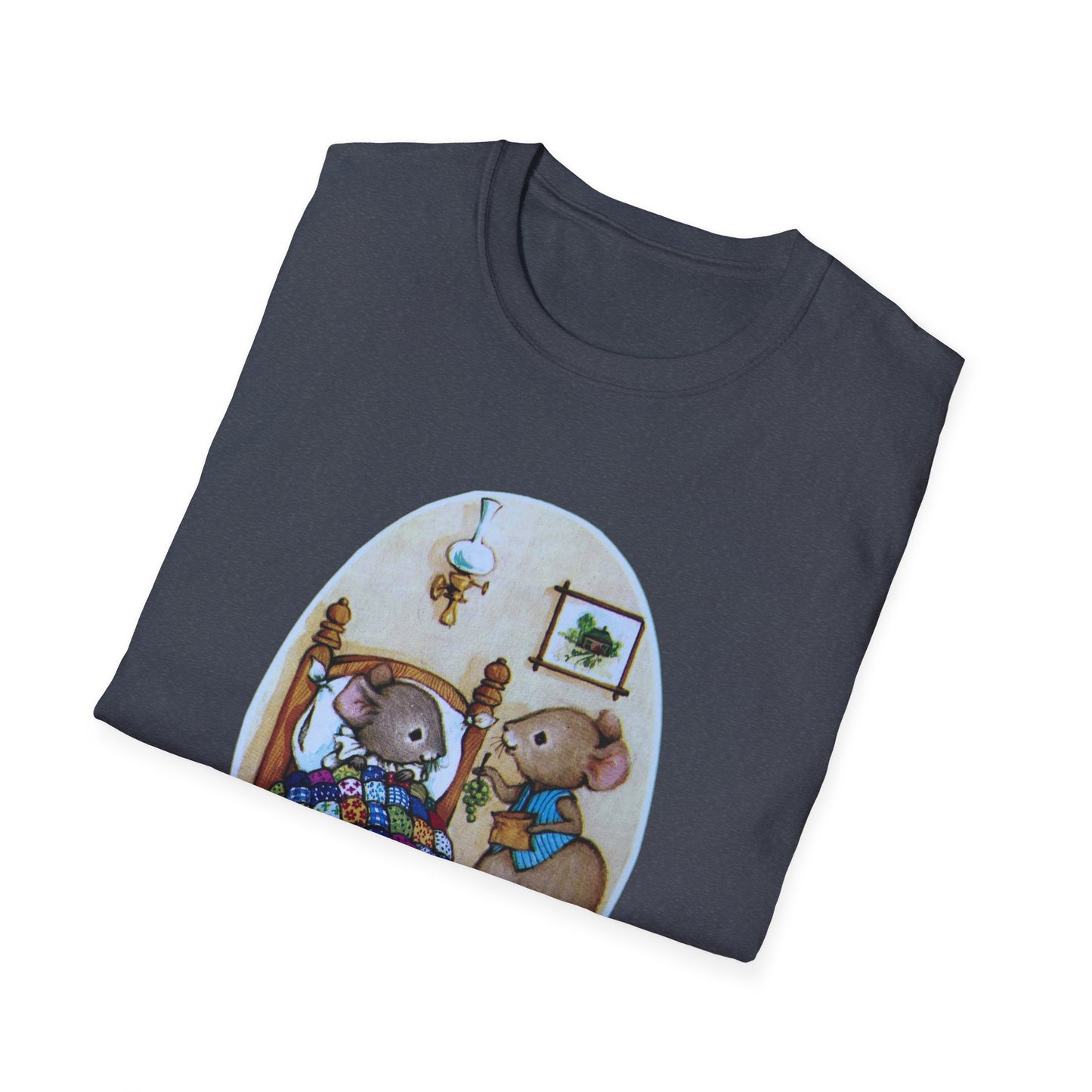 vintage mouse illustration from a 1980s get well greeting card tshirt