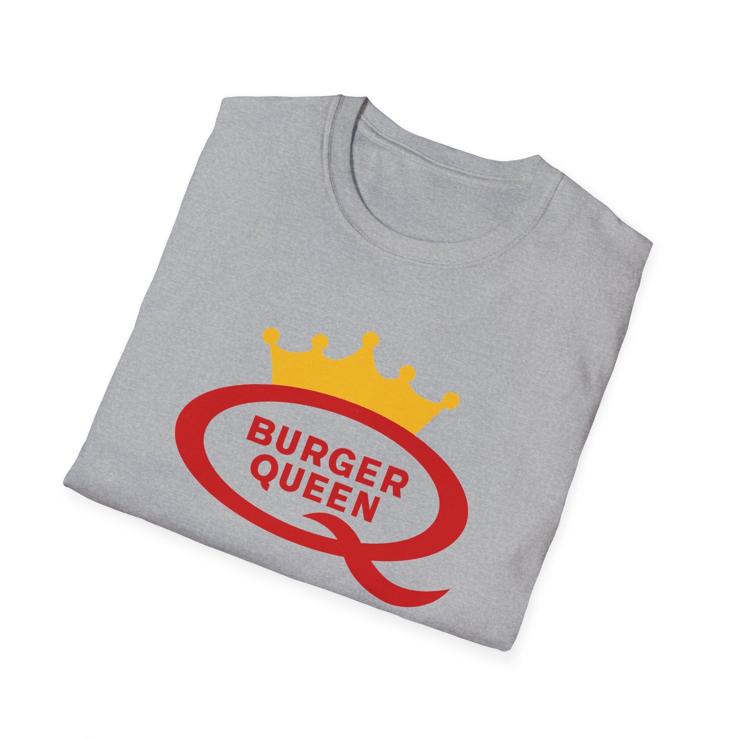 vintage defunct burger queen fast food logo tshirt