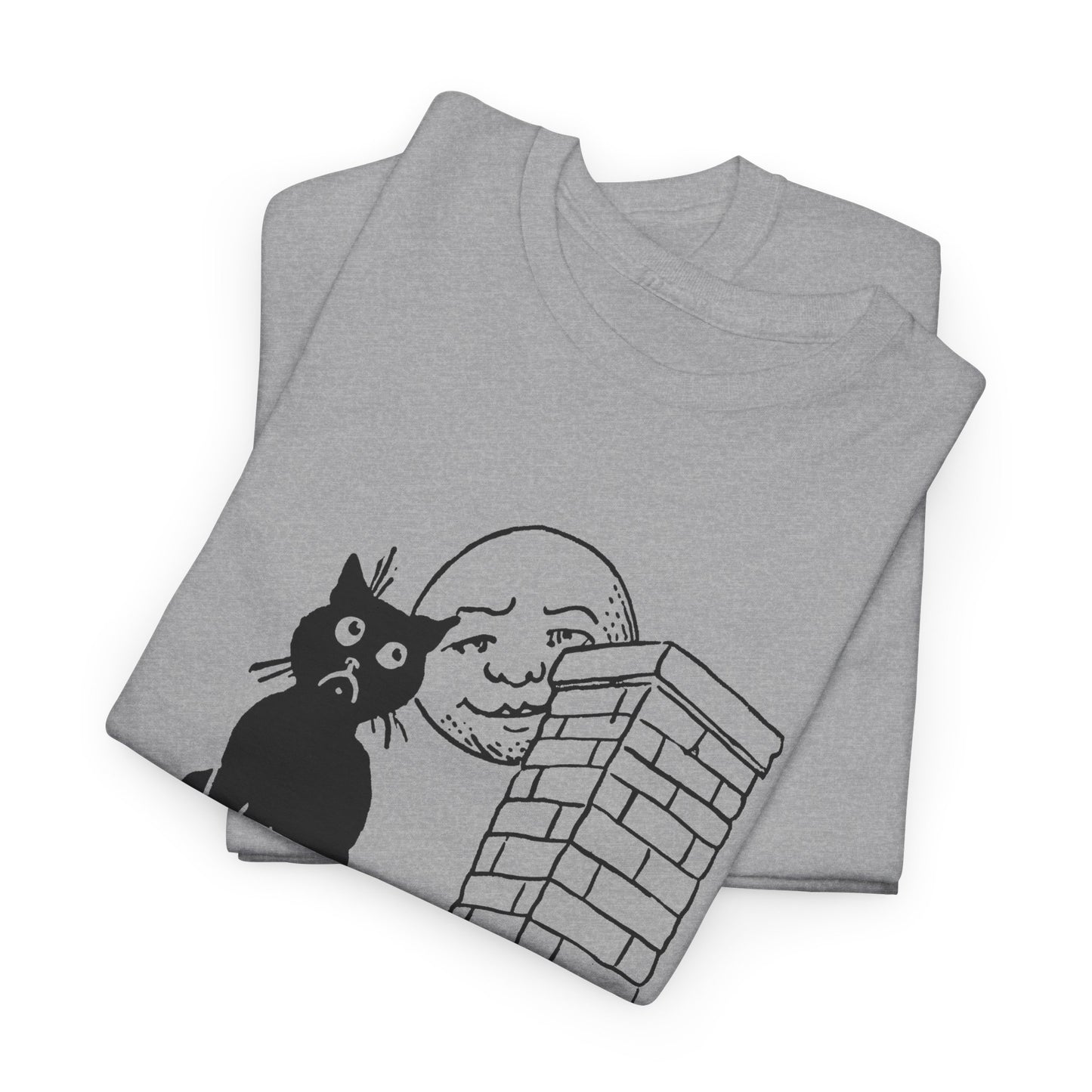 1906 postcard art can't you see i'm lonely cat on roof tshirt