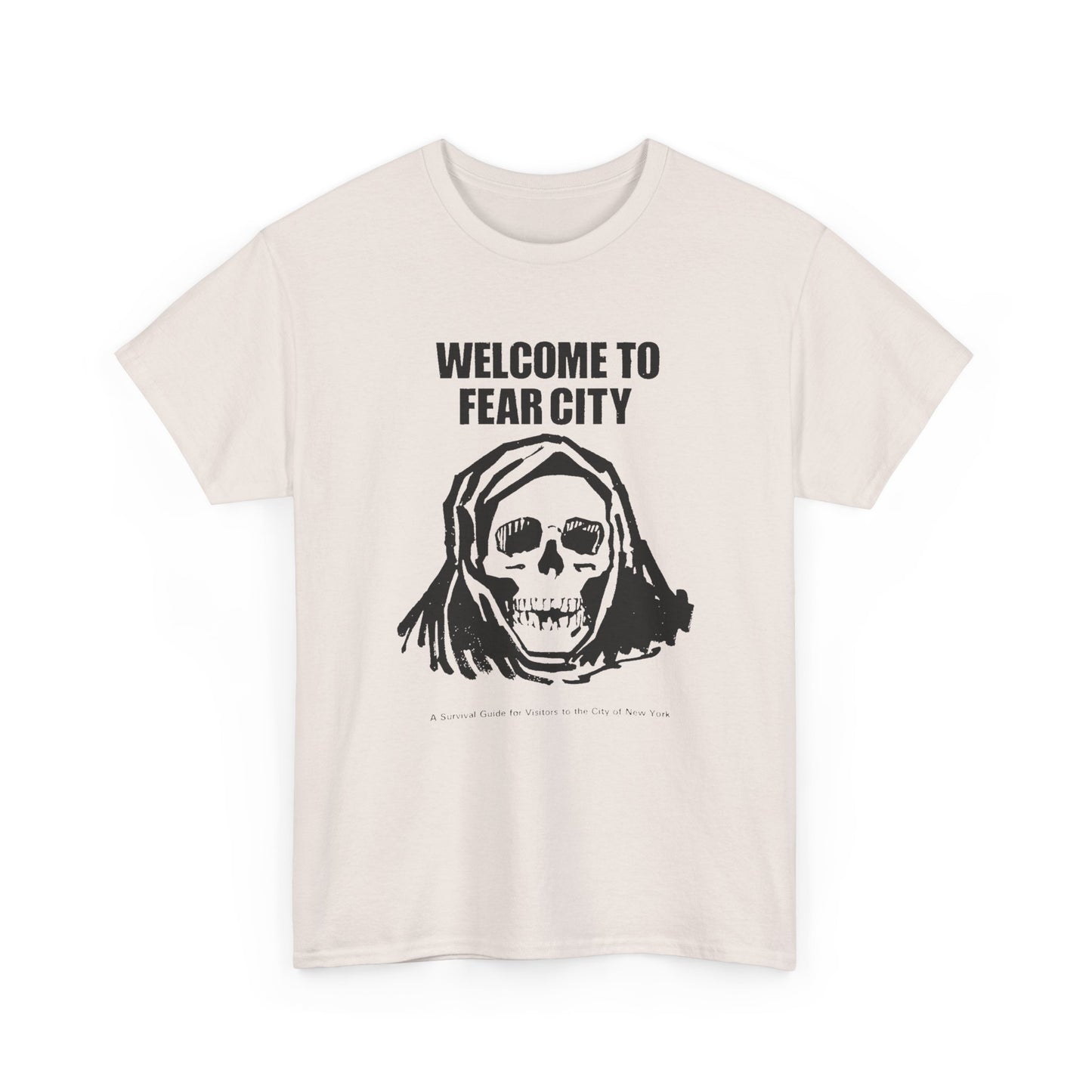 welcome to fear city 1975 new york pamphlet skull tshirt