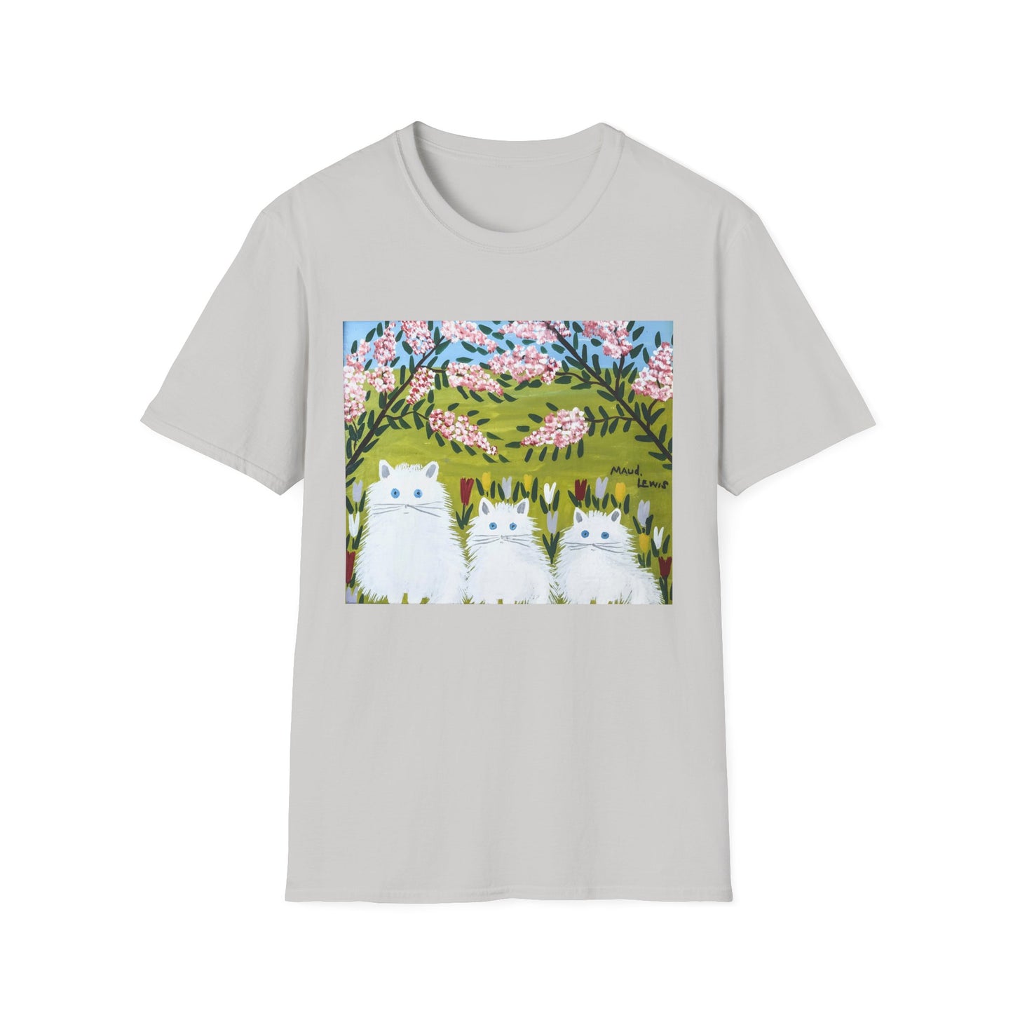 1965 maud lewis painting three white cats tshirt