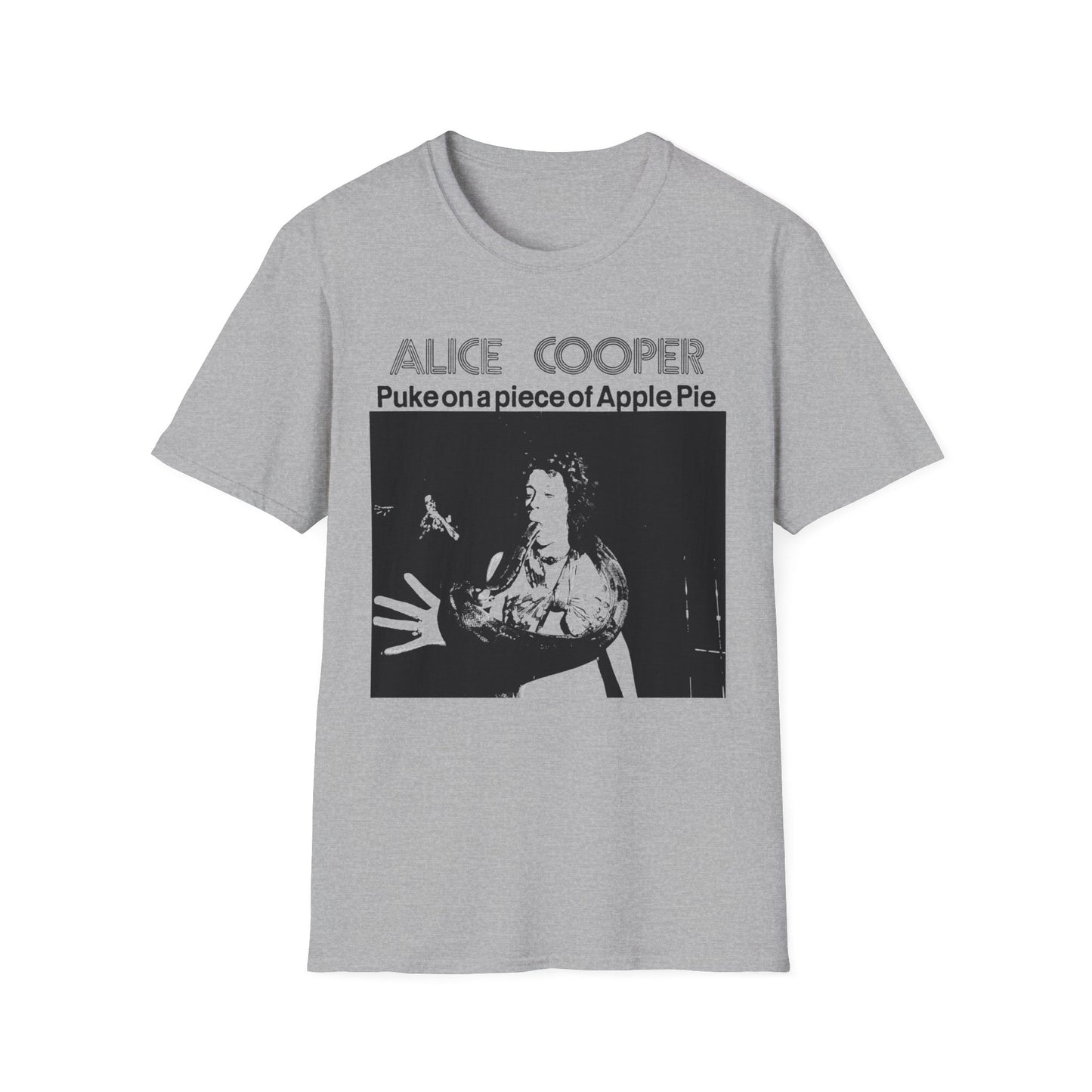 alice cooper puke on a piece of apple pie bootleg from detroit show 1971 tshirt