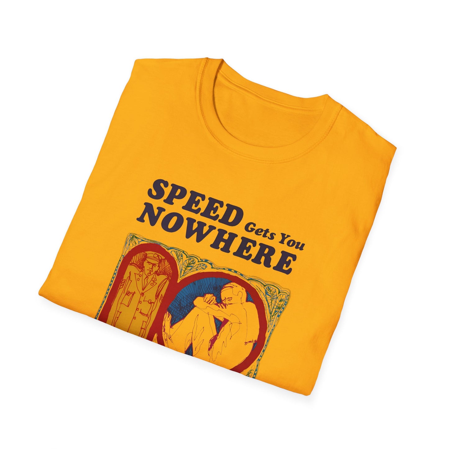 1970s anti drug campaign poster speed gets you nowhere tshirt