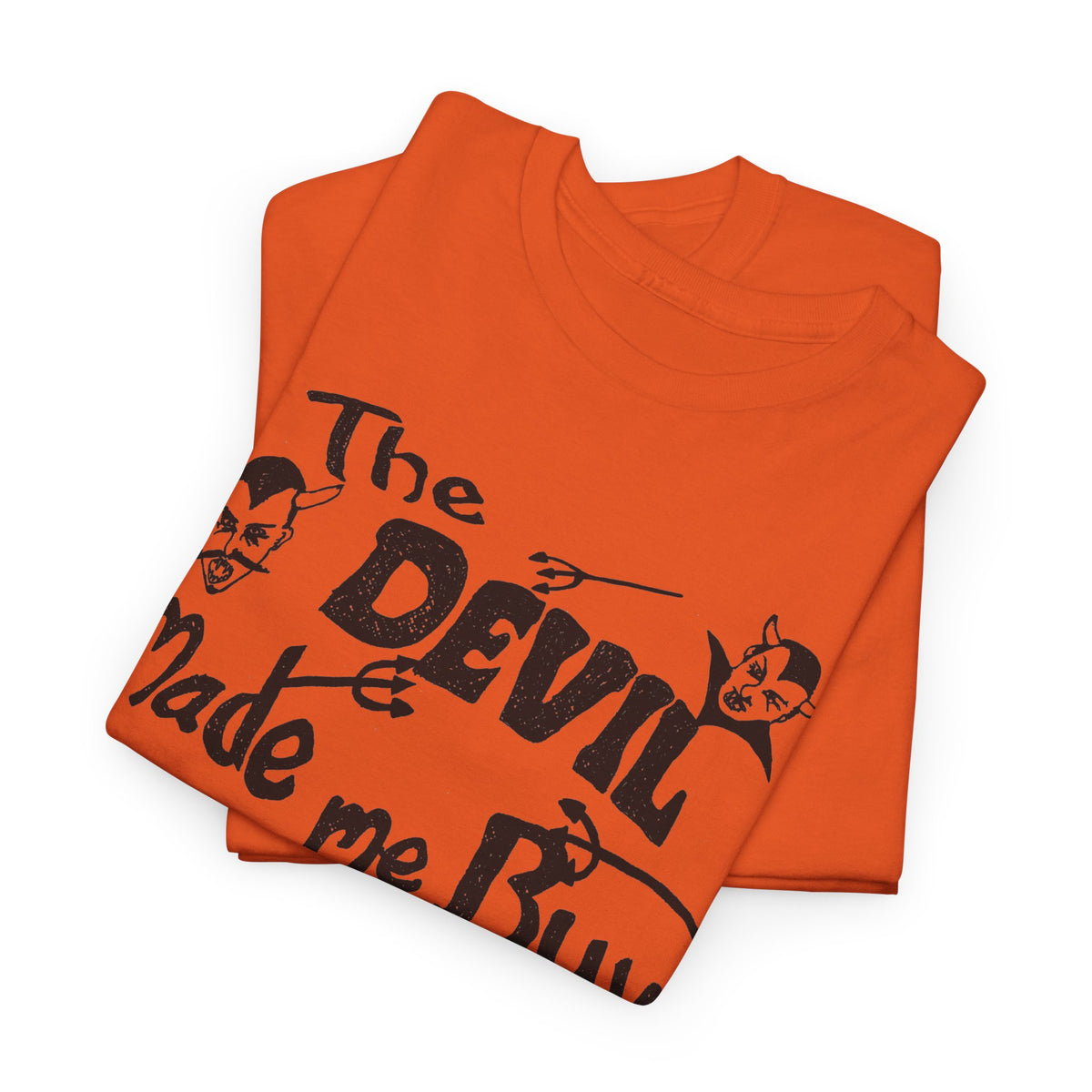 vintage the devil made me buy this shirt custom drawn reproduction tshirt
