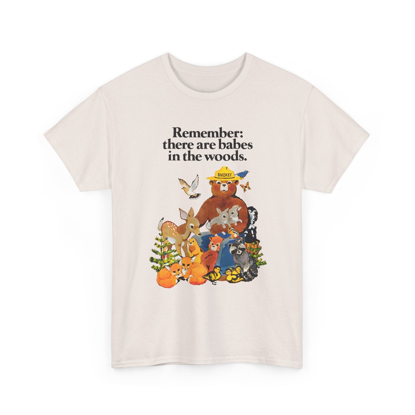 vintage smokey the bear babes in the woods reproduction tshirt
