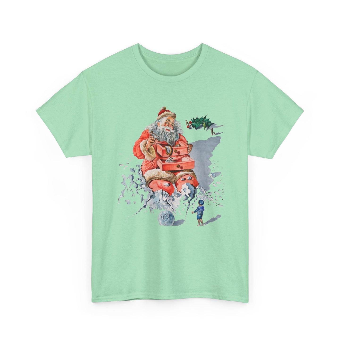 salvador dali's 1948 santa with drawers christmas card tshirt