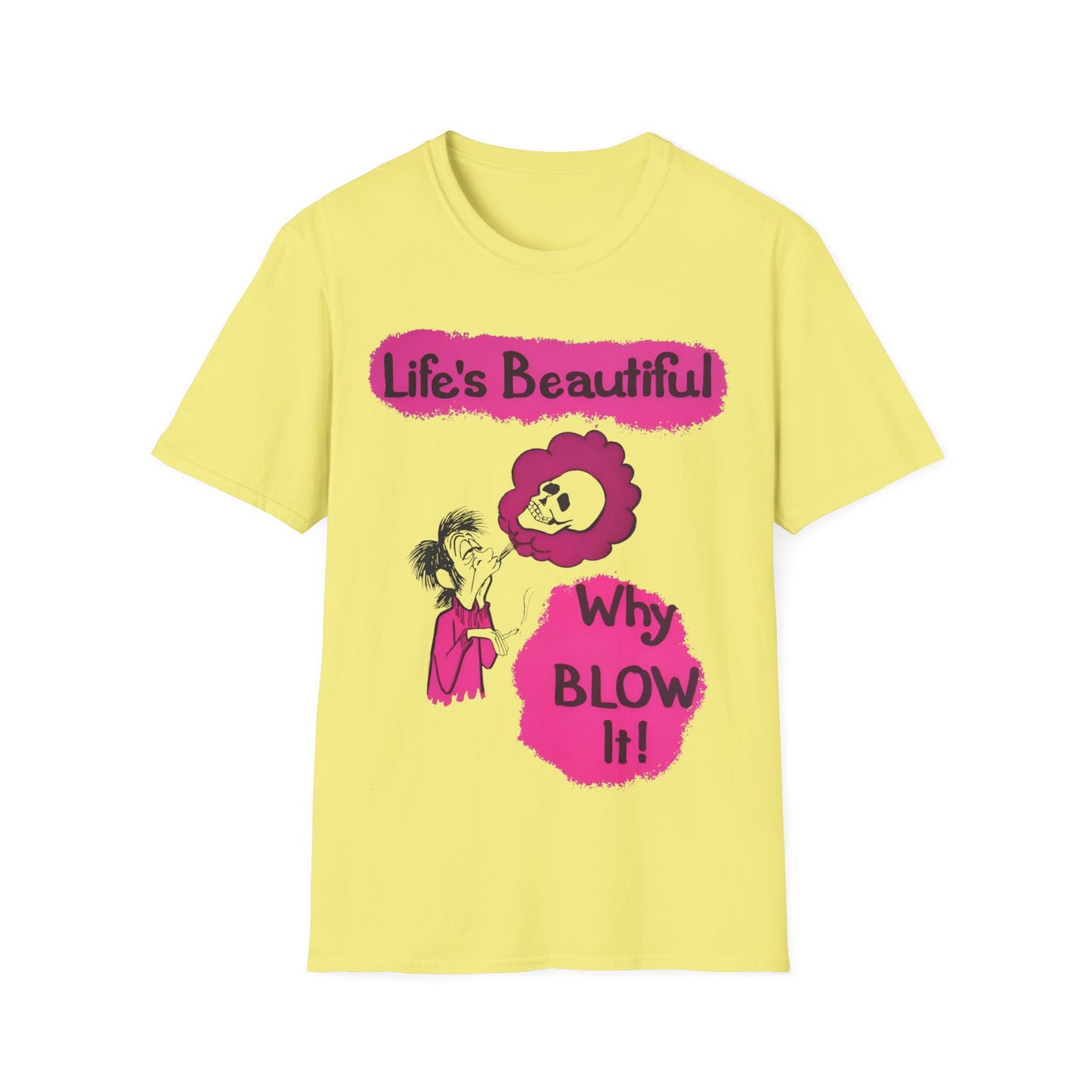 1960s/70s anti-drug poster tshirt "life's beautiful, why blow it?" by smartset smarteen s.o.s tshirt