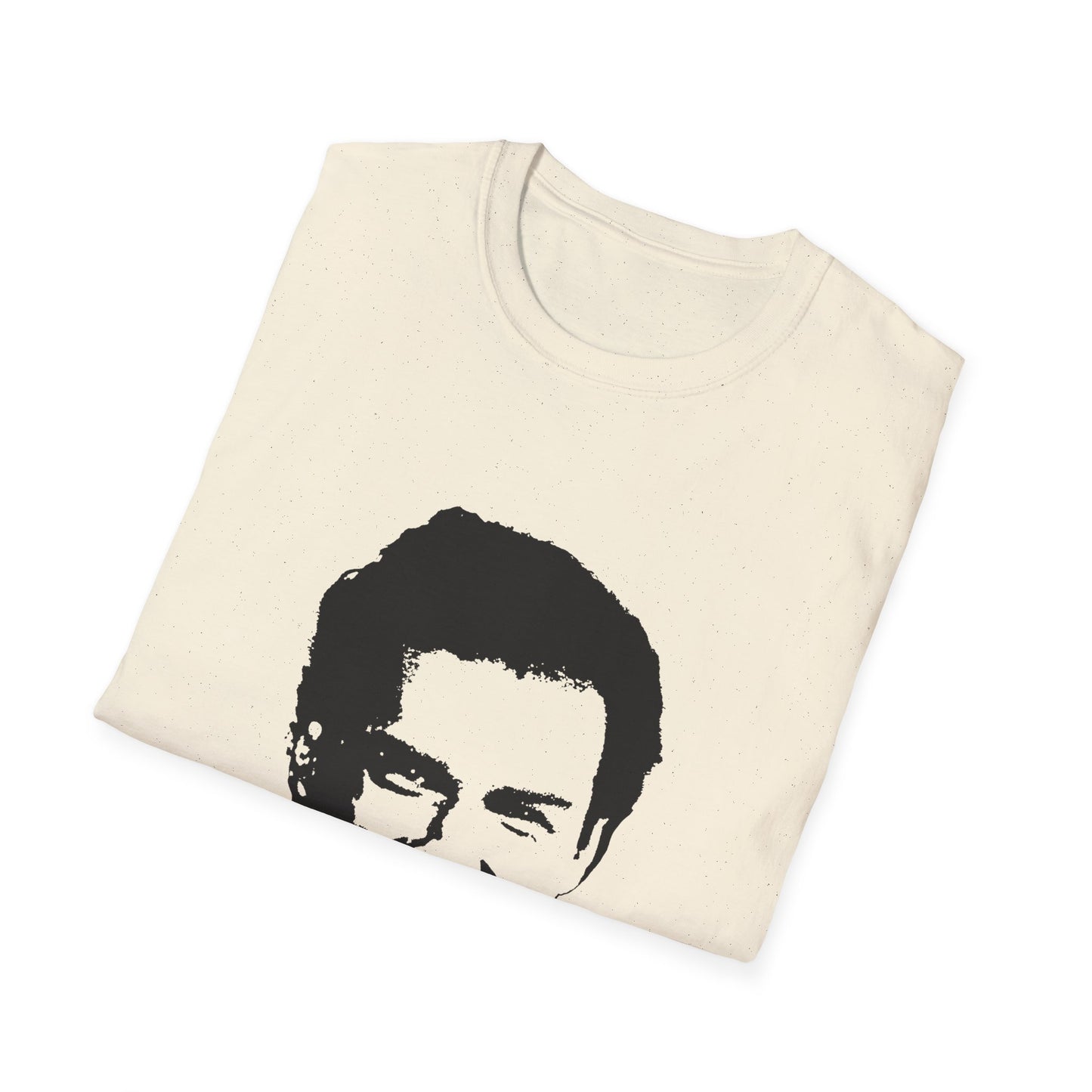 norm macdonald black stencil face tshirt