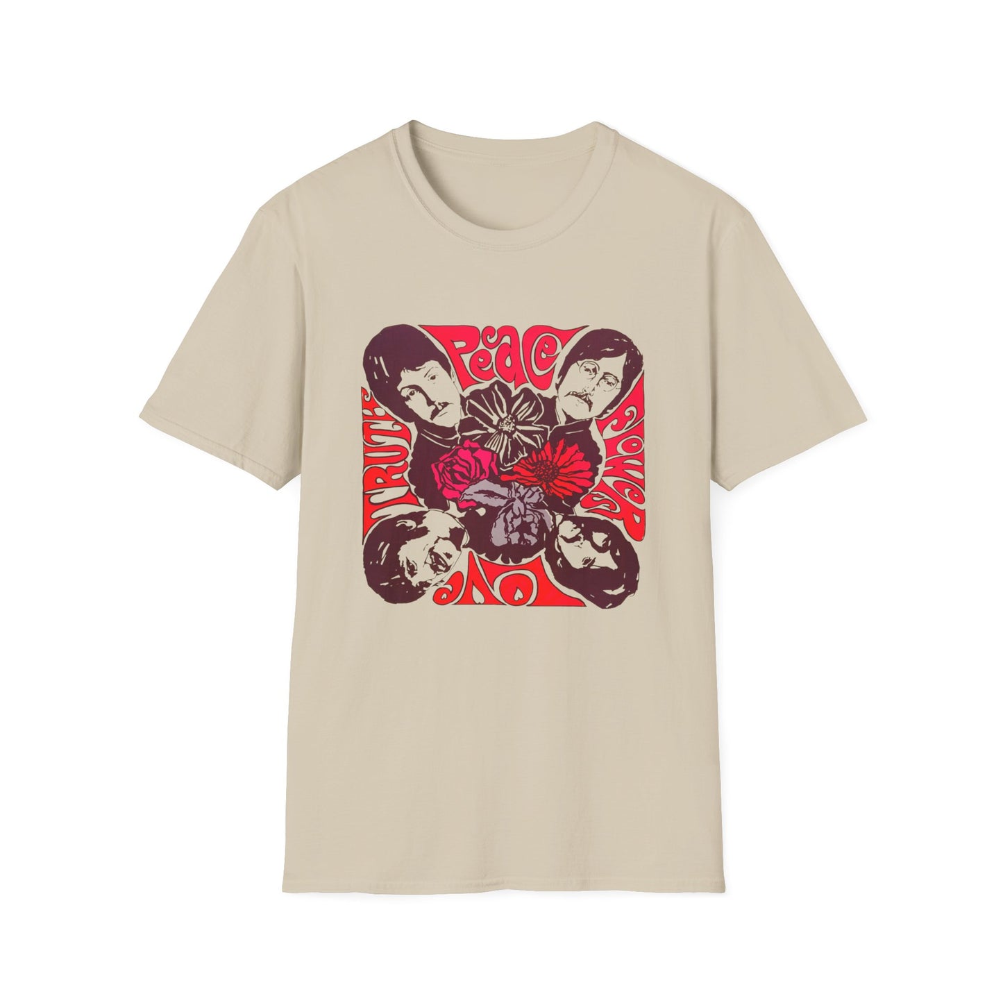 1967 blacklight lennon and friends poster reproduction band tshirt