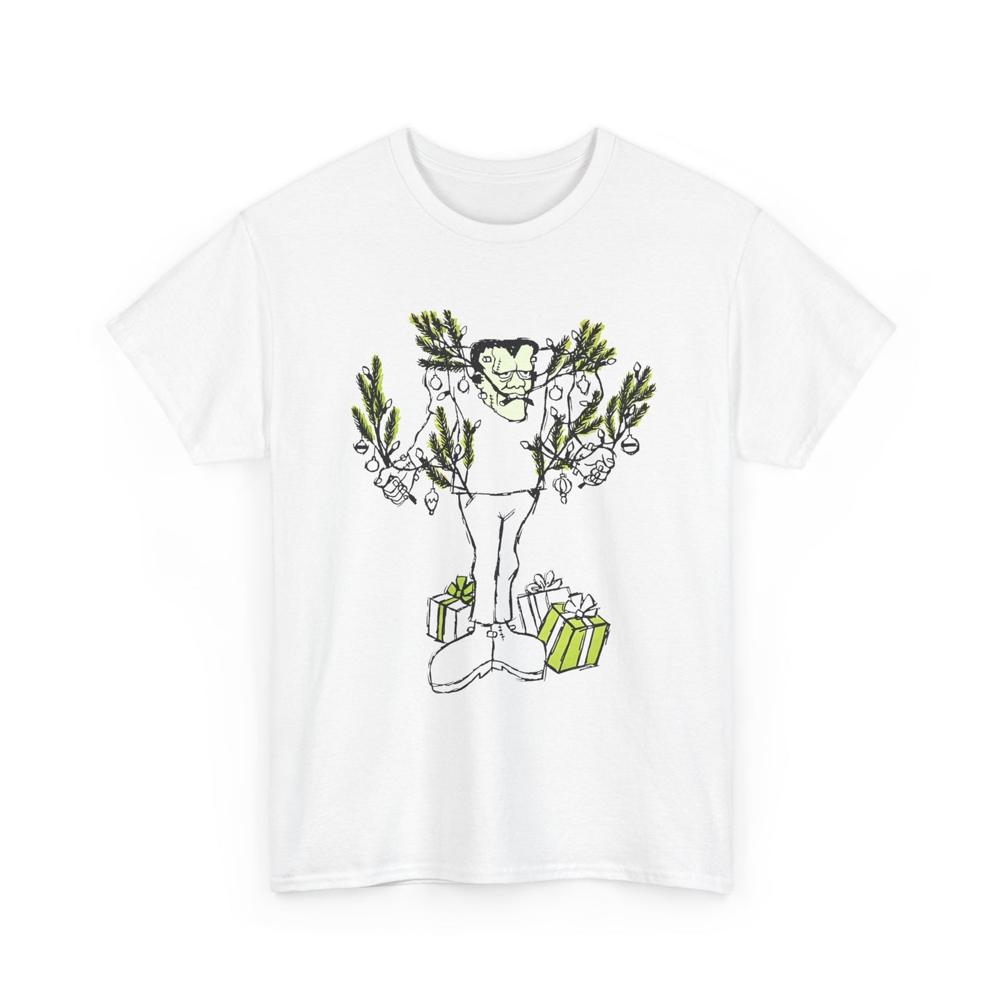 1974 monster holidays by norman bridwell frankenstein monster christmas tree disguise tshirt