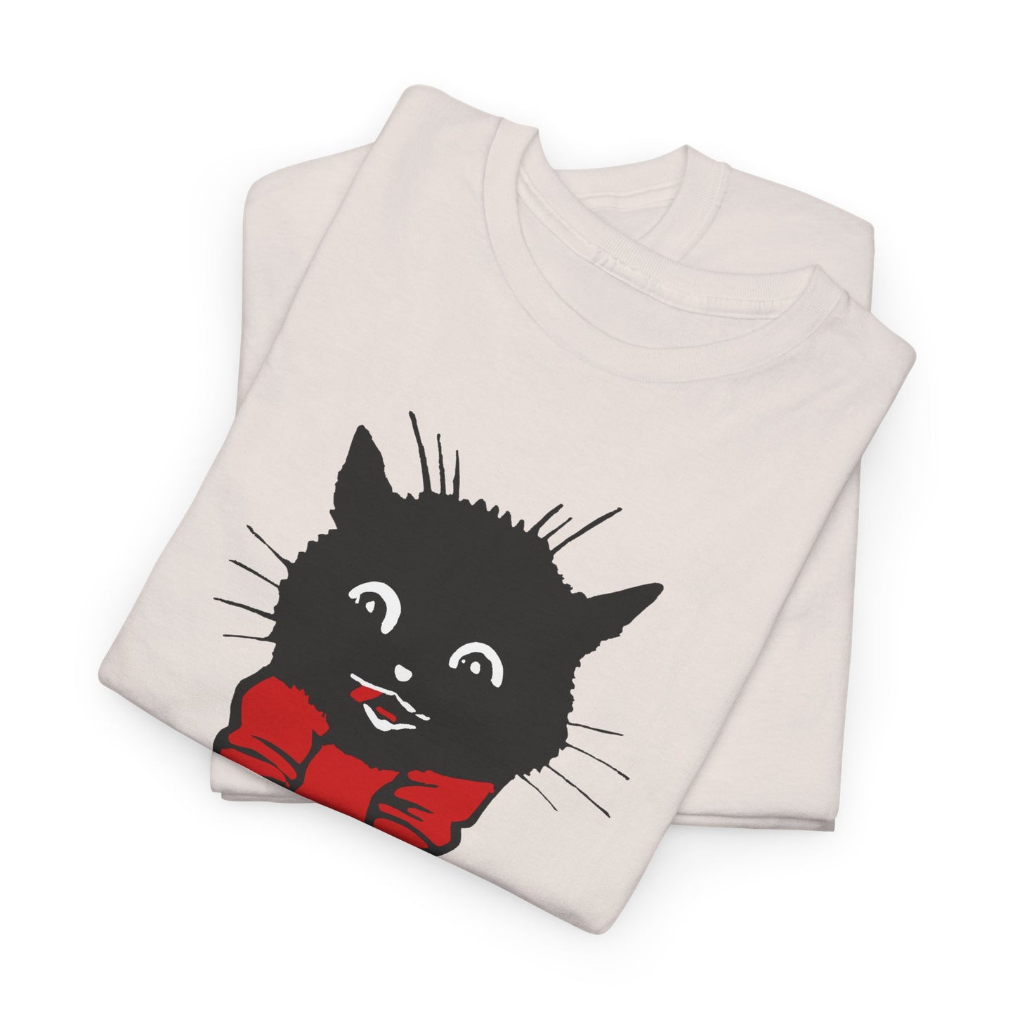 1922 calendar card graphic by unknown artist good luck cat tshirt