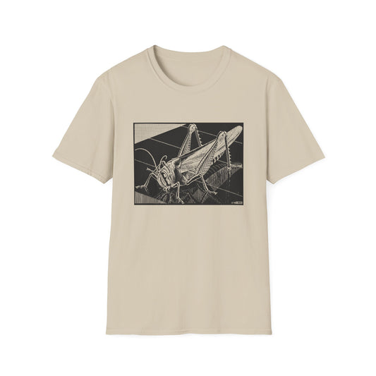 1935 m.c escher grasshopper wood engraving tshirt