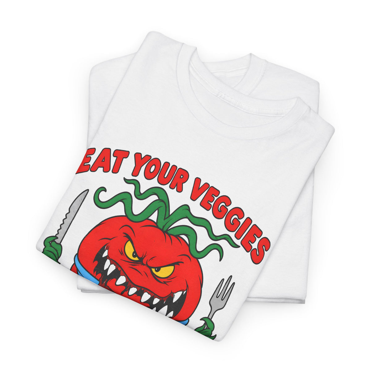 1990s eat your veggies before they eat you reproduction tshirt