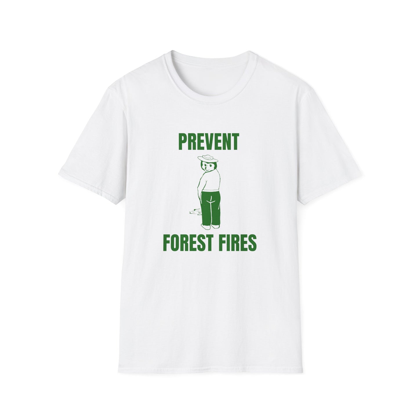 smokey the bear parody 1970s vintage design re print green tshirt